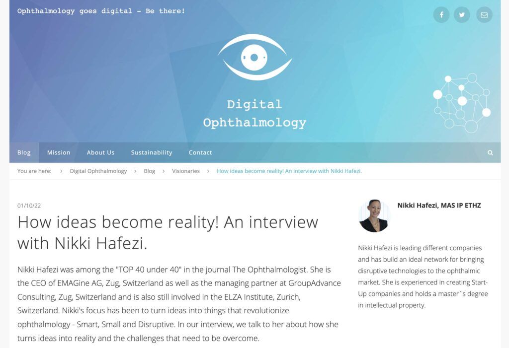 Nikki Hafezi - Digital Ophthalmology article